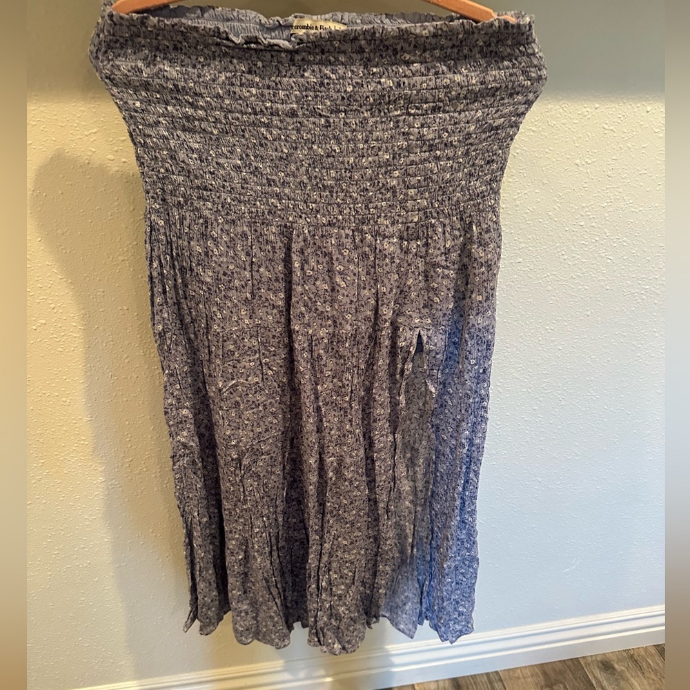 Abercrombie & Fitch Women's Blue Floral Midi Skirt